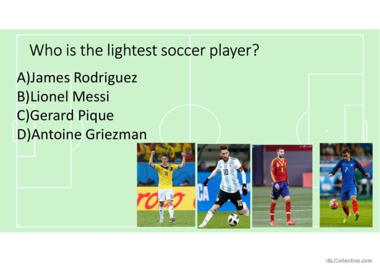 Comparatives, superlatives and physical apperance  using World Cup