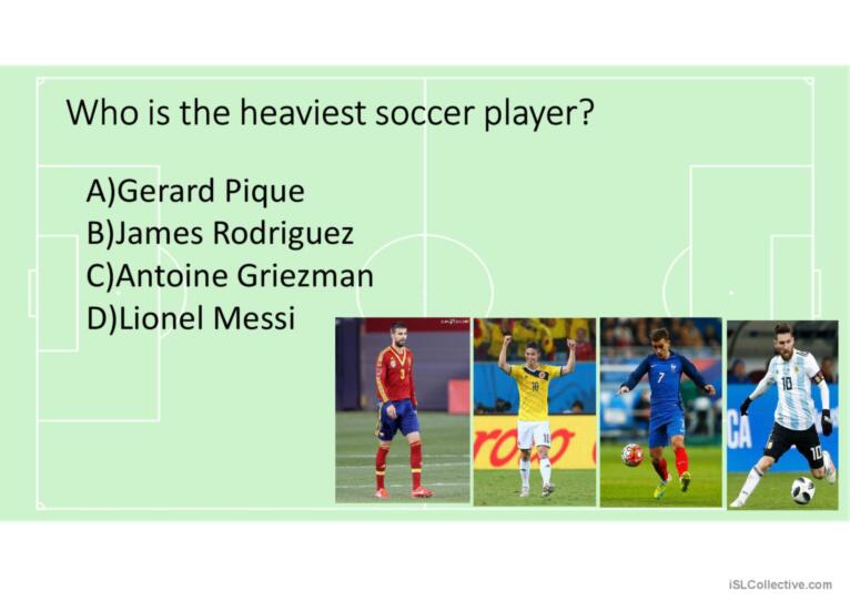 Comparatives, superlatives and physical apperance  using World Cup